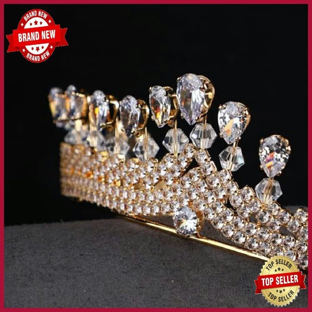 Zircon Bridal Tiara Wedding Crown Crystal Hair Accessory Adult Size